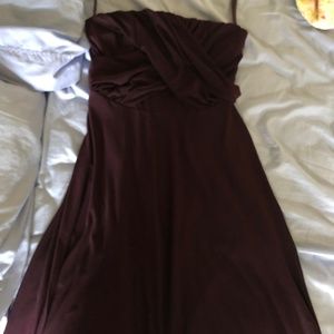 Women's ANN Taylor dark purple strapless dress